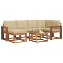 Udendørs sofagruppe med pude 7 pcs Naturlig og Beige