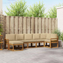 Udendørs sofagruppe med pude 7 pcs Naturlig og Beige