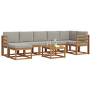 Udendørs sofagruppe med pude 8 pcs Naturlig og Lys Grå