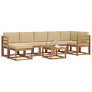 Udendørs sofagruppe med pude 8 pcs Naturlig og Beige