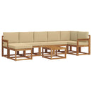 Udendørs sofagruppe med pude 8 pcs Naturlig og Beige