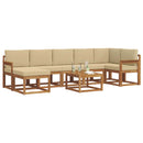 Udendørs sofagruppe med pude 8 pcs Naturlig og Beige
