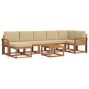 Udendørs sofagruppe med pude 8 pcs Naturlig og Beige