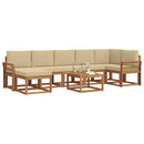 Udendørs sofagruppe med pude 8 pcs Naturlig og Beige
