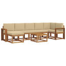Udendørs sofagruppe med pude 8 pcs Naturlig og Beige