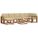 Udendørs sofagruppe med pude 8 pcs Naturlig og Beige