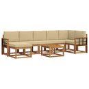Udendørs sofagruppe med pude 8 pcs Naturlig og Beige