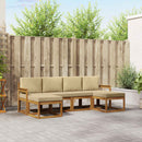 Udendørs sofagruppe 6 pcs Naturlig og Beige Konstrueret træ