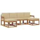 Udendørs sofagruppe 6 pcs Naturlig og Beige Konstrueret træ