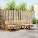 Udendørs sofagruppe 6 pcs Naturlig og Beige Konstrueret træ