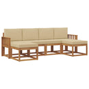 Udendørs sofagruppe 6 pcs Naturlig og Beige Konstrueret træ