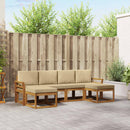 Udendørs sofagruppe 6 pcs Naturlig og Beige Konstrueret træ