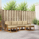 Udendørs sofagruppe 6 pcs Naturlig og Beige Konstrueret træ