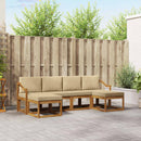 Udendørs sofagruppe 6 pcs Naturlig og Beige Konstrueret træ