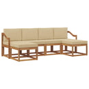 Udendørs sofagruppe 6 pcs Naturlig og Beige Konstrueret træ
