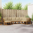 Udendørs sofagruppe med pude 8 pcs Naturlig og Beige