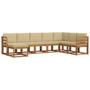 Udendørs sofagruppe med pude 8 pcs Naturlig og Beige