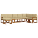 Udendørs sofagruppe med pude 8 pcs Naturlig og Beige