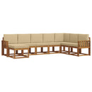Udendørs sofagruppe med pude 8 pcs Naturlig og Beige