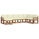 Udendørs sofagruppe med pude 8 pcs Naturlig og Fløde