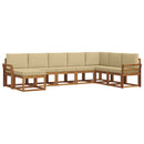 Udendørs sofagruppe med pude 8 pcs Naturlig og Beige