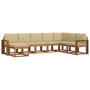 Udendørs sofagruppe med pude 8 pcs Naturlig og Beige