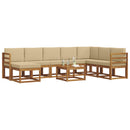 Udendørs sofagruppe med pude 9 pcs Naturlig og Beige