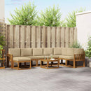 Udendørs sofagruppe med pude 9 pcs Naturlig og Beige