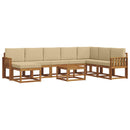 Udendørs sofagruppe med pude 9 pcs Naturlig og Beige