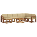 Udendørs sofagruppe med pude 9 pcs Naturlig og Beige