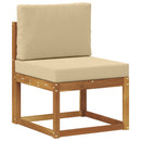 Udendørs sofagruppe med pude 9 pcs Naturlig og Beige