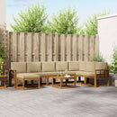 Udendørs sofagruppe med pude 9 pcs Naturlig og Beige