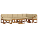 Udendørs sofagruppe med pude 9 pcs Naturlig og Beige