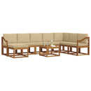 Udendørs sofagruppe med pude 9 pcs Naturlig og Beige
