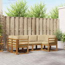 Udendørs sofagruppe med pude 6 pcs Naturlig og Beige