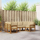Udendørs sofagruppe med pude 6 pcs Naturlig og Beige