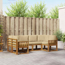 Udendørs sofagruppe med pude 6 pcs Naturlig og Beige