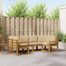 Udendørs sofagruppe med pude 6 pcs Naturlig og Beige