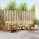 Udendørs sofagruppe med pude 6 pcs Naturlig og Beige