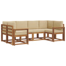 Udendørs sofagruppe med pude 6 pcs Naturlig og Beige