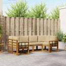 Udendørs sofagruppe med pude 6 pcs Naturlig og Beige