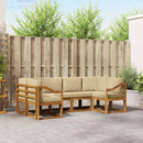 Udendørs sofagruppe med pude 6 pcs Naturlig og Beige