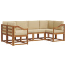 Udendørs sofagruppe med pude 6 pcs Naturlig og Beige