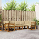 Udendørs sofagruppe med pude 7 pcs Naturlig og Beige