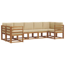 Udendørs sofagruppe med pude 7 pcs Naturlig og Beige