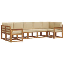 Udendørs sofagruppe med pude 7 pcs Naturlig og Beige