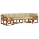 Udendørs sofagruppe med pude 7 pcs Naturlig og Beige