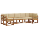 Udendørs sofagruppe med pude 7 pcs Naturlig og Beige