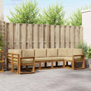 Udendørs sofagruppe med pude 7 pcs Naturlig og Beige