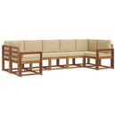 Udendørs sofagruppe med pude 7 pcs Naturlig og Beige